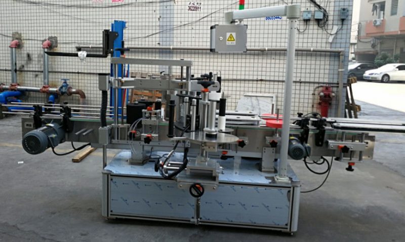 Pemasok Cina Double Side Sticker Elliptical Oval Bottle Automatic Labeling Machine 1200W